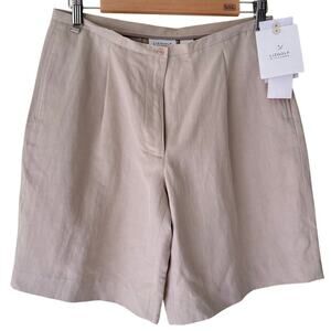 Liz Golf Khaki Shorts Womens 8 High Rise 9" Inseam NEW Linen Silk Classic Modest